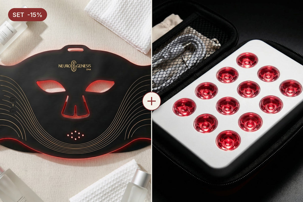 Set NeuroGenesis DNA: Mască Red Light Therapy + Panou CORE MINI 60