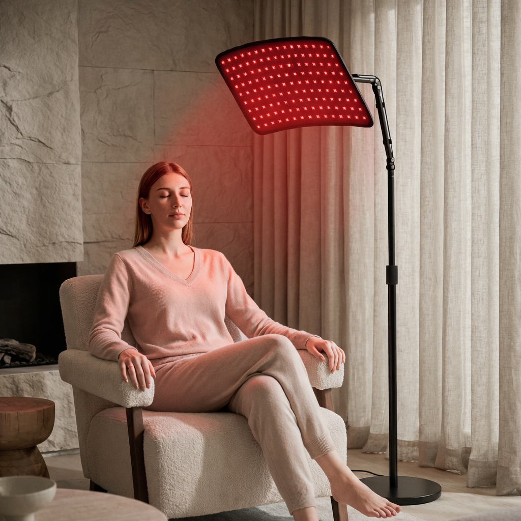 8-in-1 Red Light Therapy Lamp, 660nm/850NIR Light, 120 LEDs
