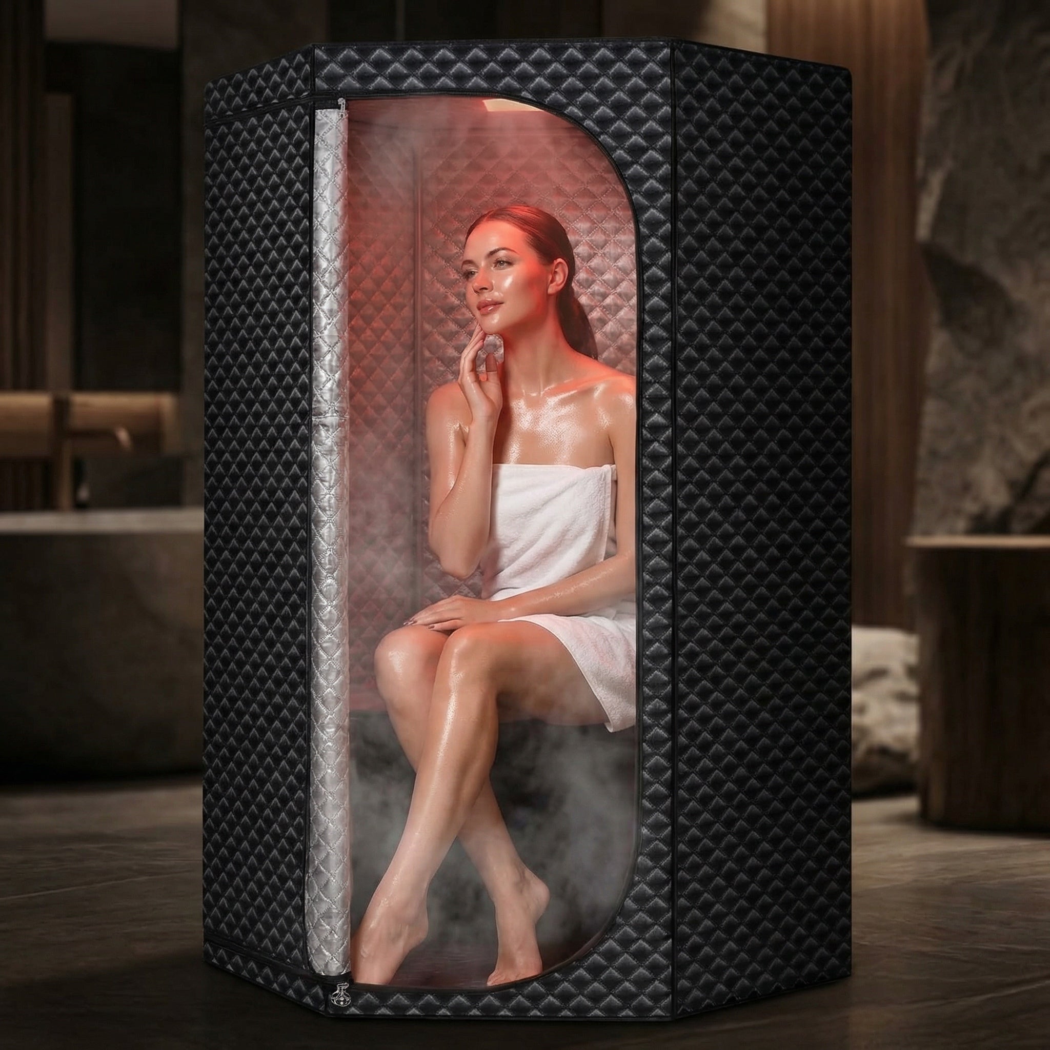 Portable Red Light Therapy & Relaxation Steam Sauna for Home