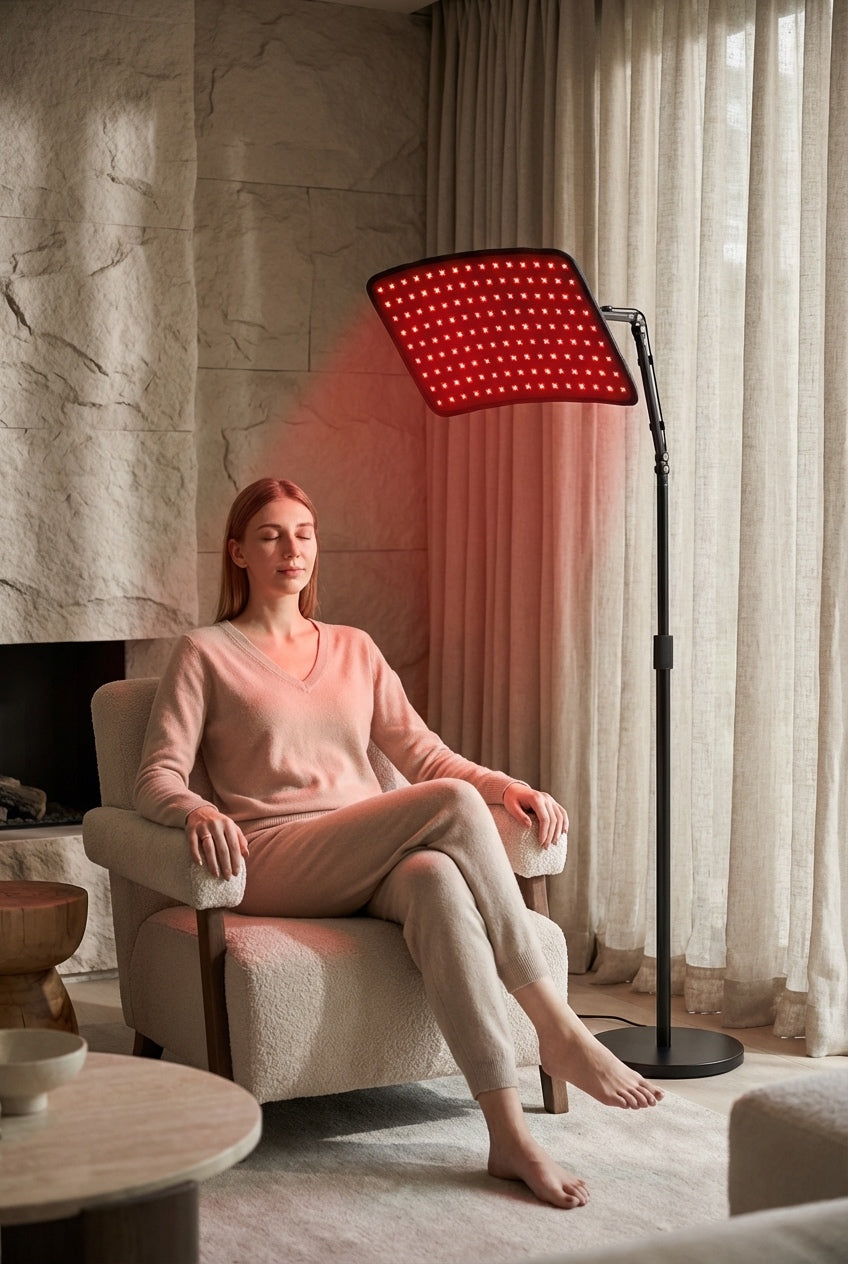 8-in-1 Red Light Therapy Lamp, 660nm/850NIR Light, 120 LEDs