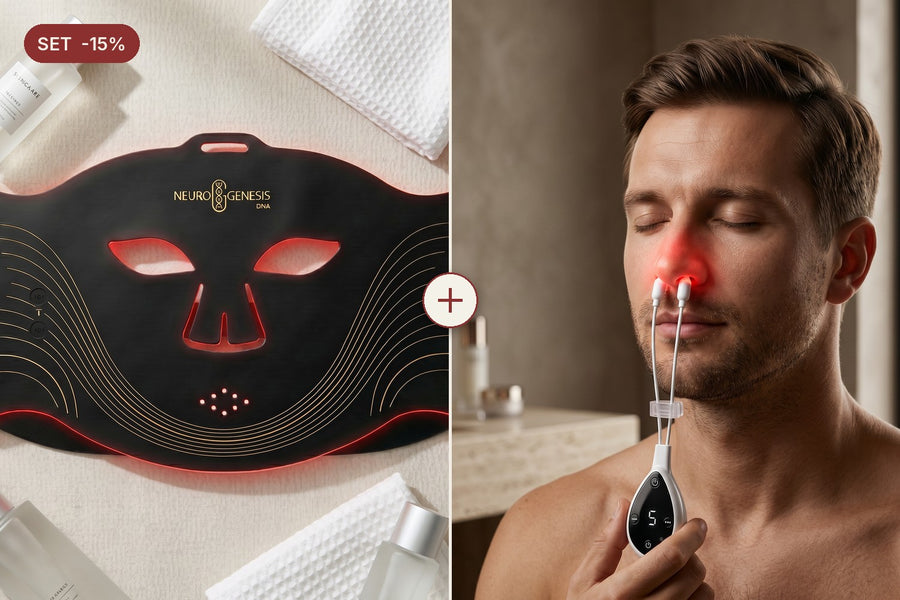 Duo Pelle e Sonno | Maschera Red Light Therapy + Dispositivo Naso e Orecchie