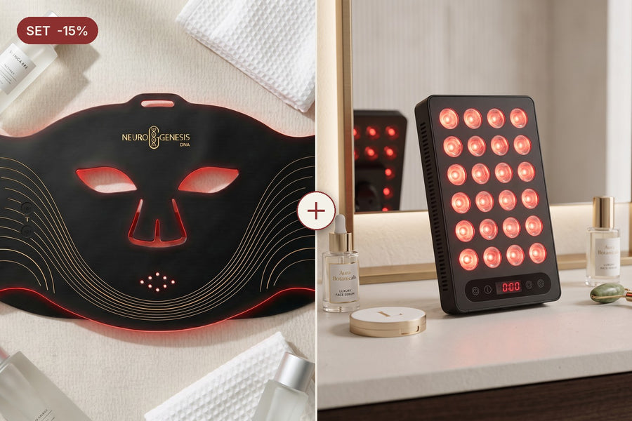 Duo Viso e Corpo | Maschera Red Light Therapy + Pannello CORE 200