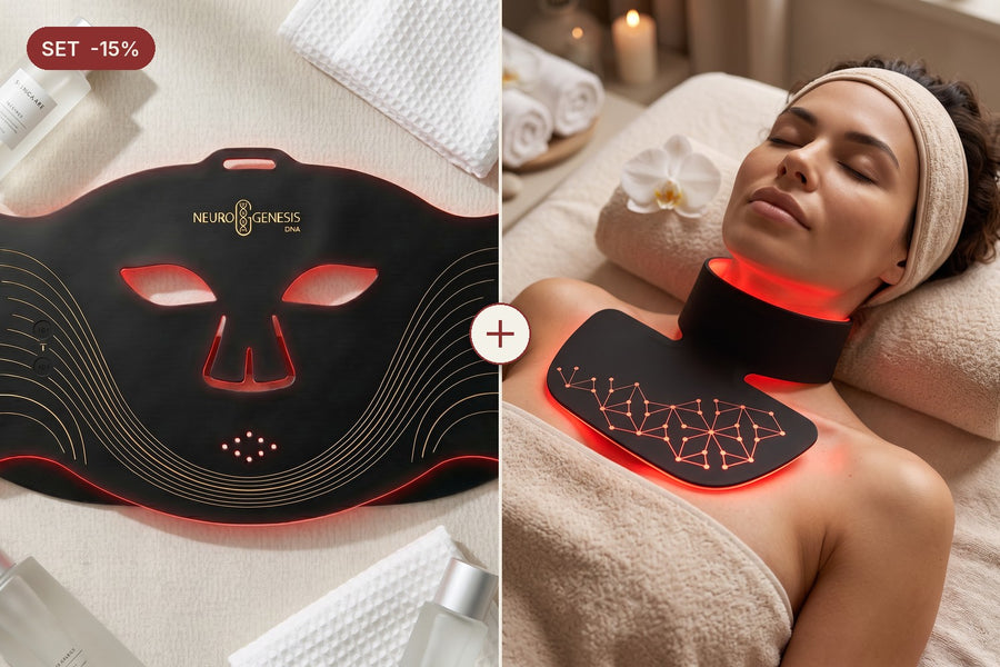 Duo Viso e Collo | Maschera Red Light Therapy + Maschera Collo e Décolleté